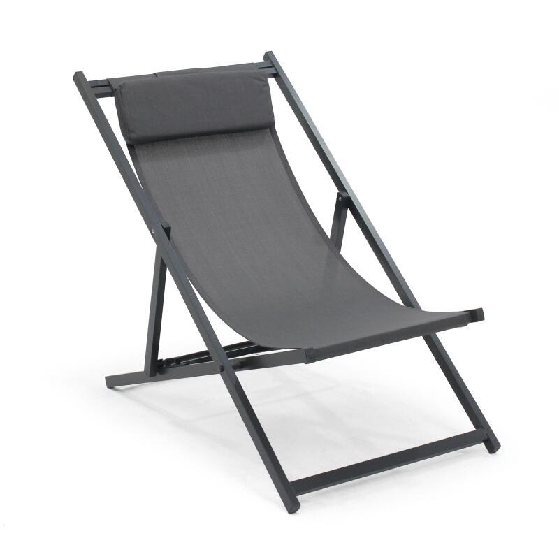 Set di 2 sedie sdraio in alluminio reclinabili a 4 posizioni