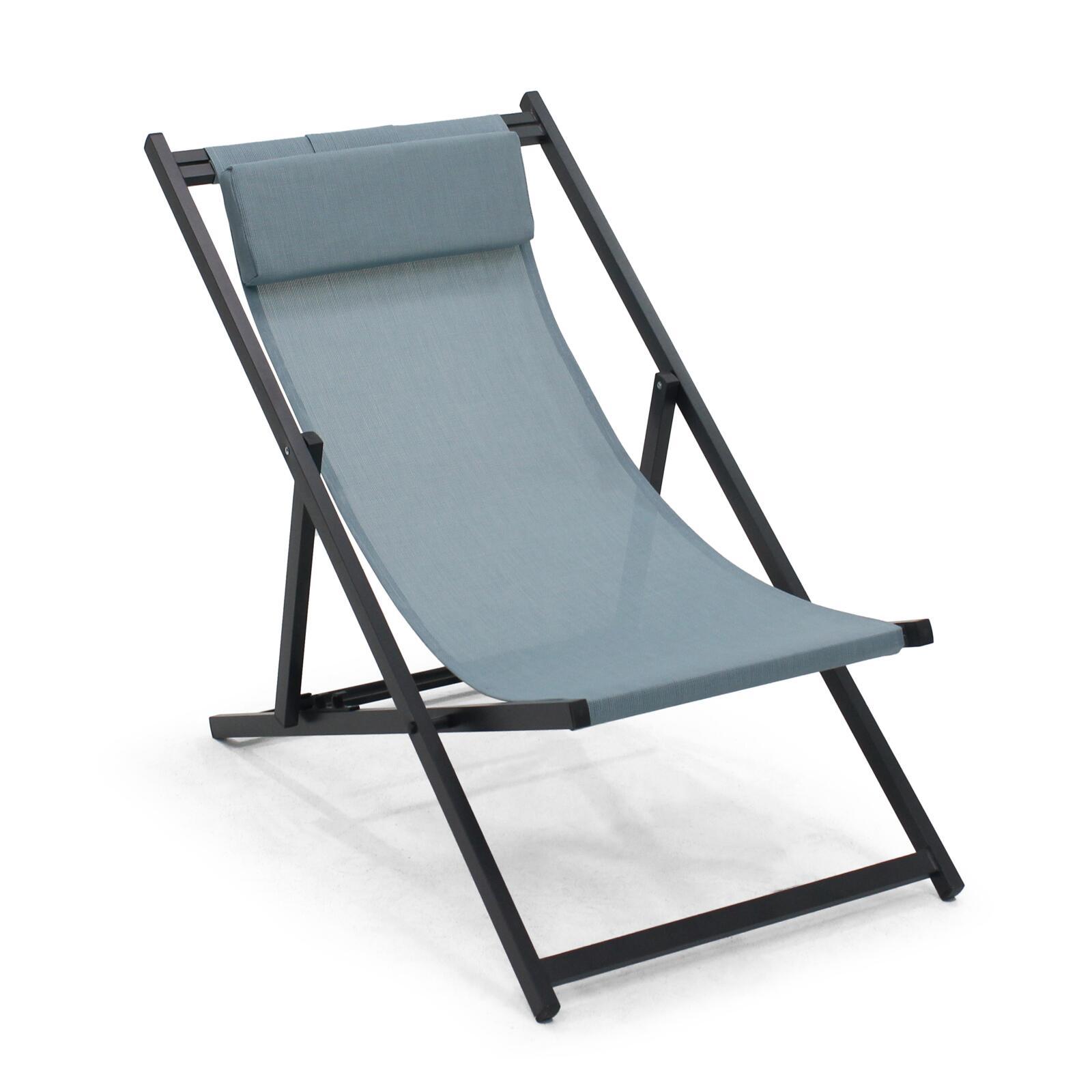 Set di 2 sedie sdraio in alluminio reclinabili a 4 posizioni Set di 2 sedie sdraio in alluminio reclinabili a 4 posizioni