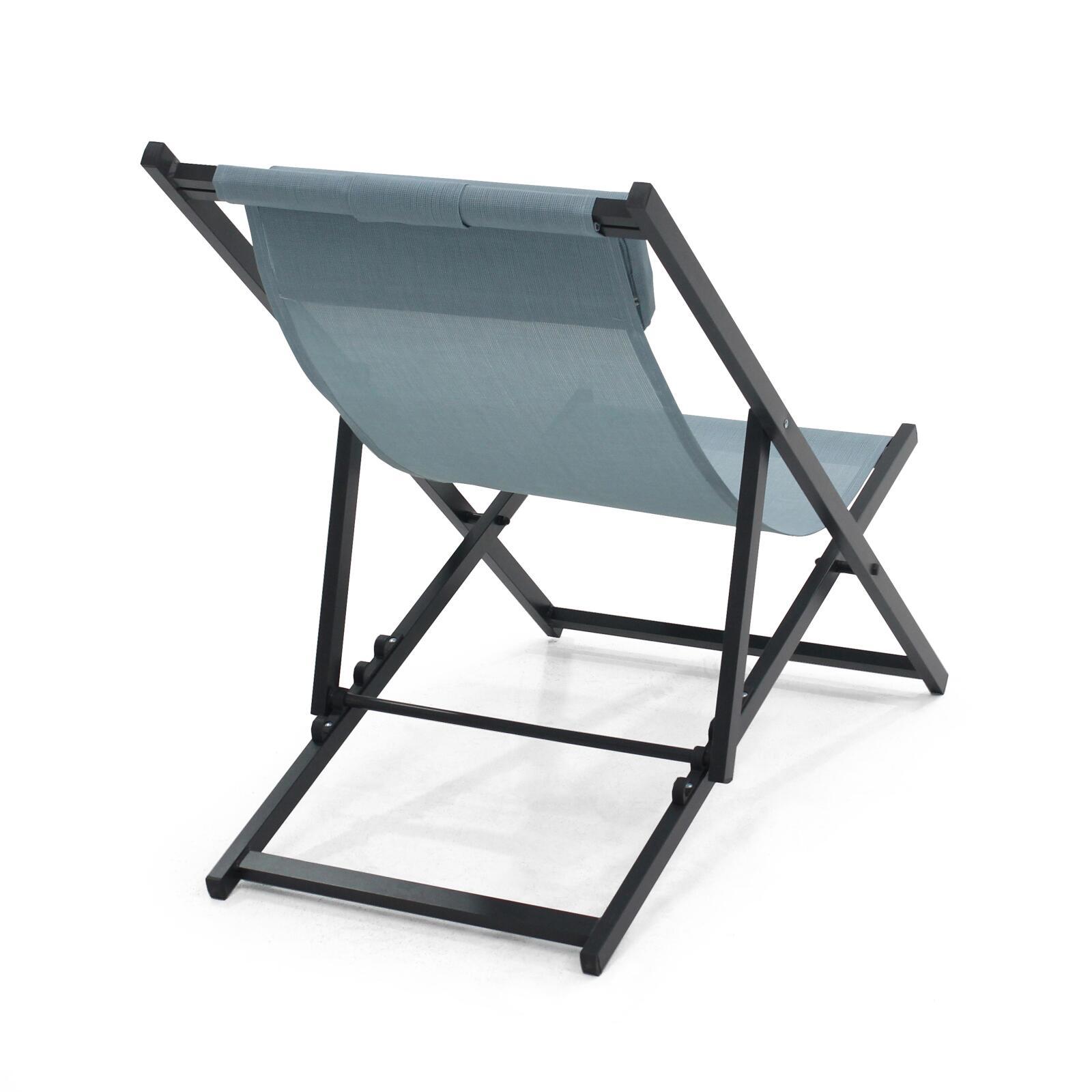 Set di 2 sedie sdraio in alluminio reclinabili a 4 posizioni Set di 2 sedie sdraio in alluminio reclinabili a 4 posizioni