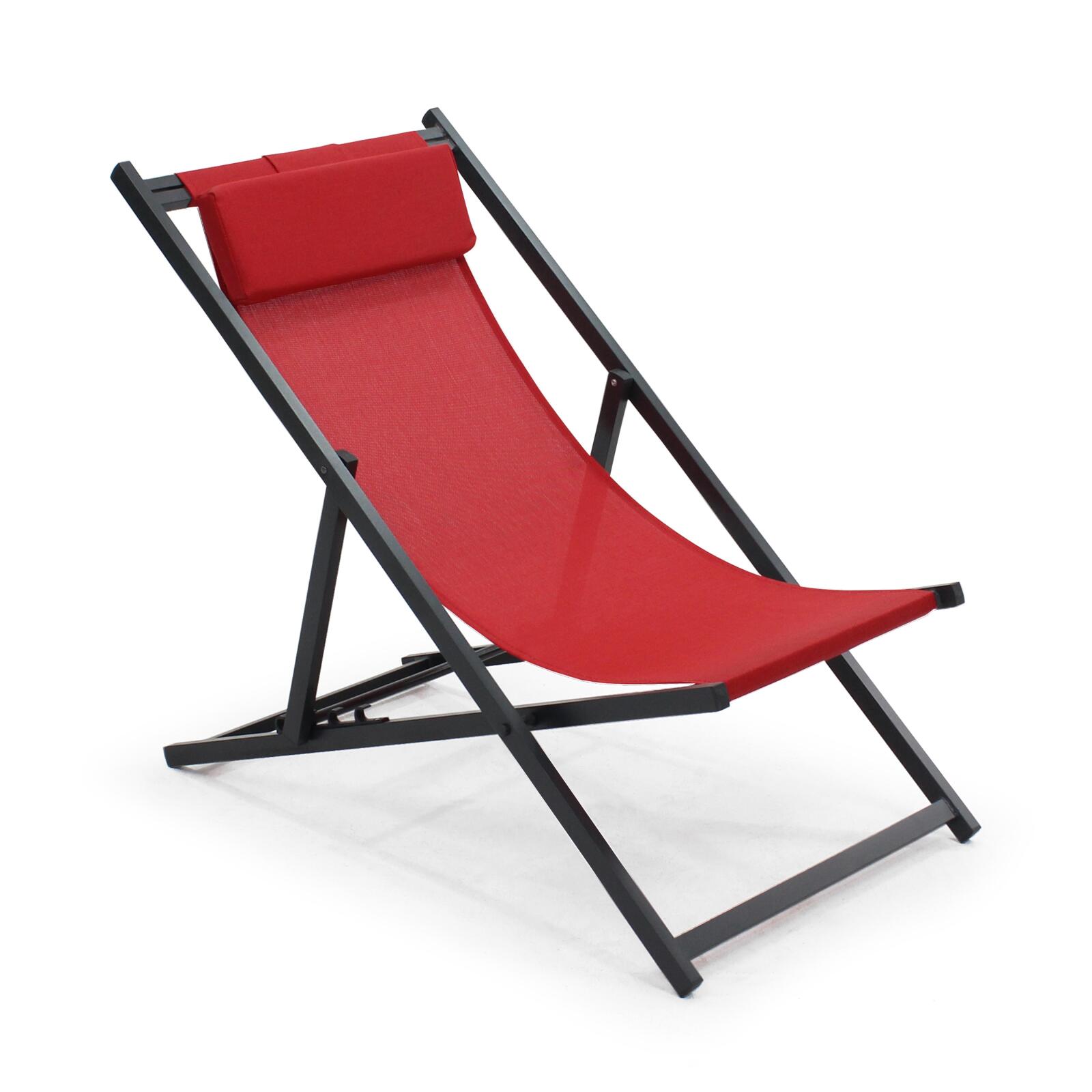 Set di 2 sedie sdraio in alluminio reclinabili a 4 posizioni