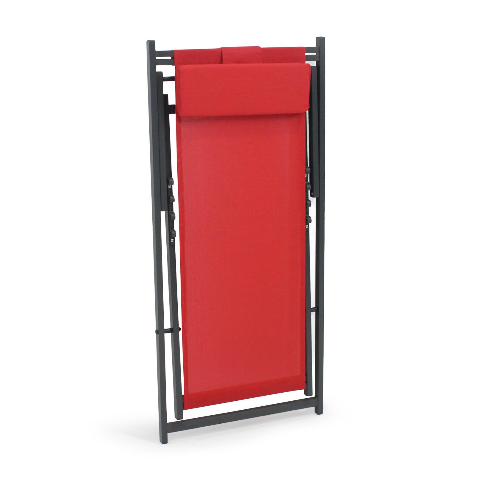 Set di 2 sedie sdraio in alluminio reclinabili a 4 posizioni