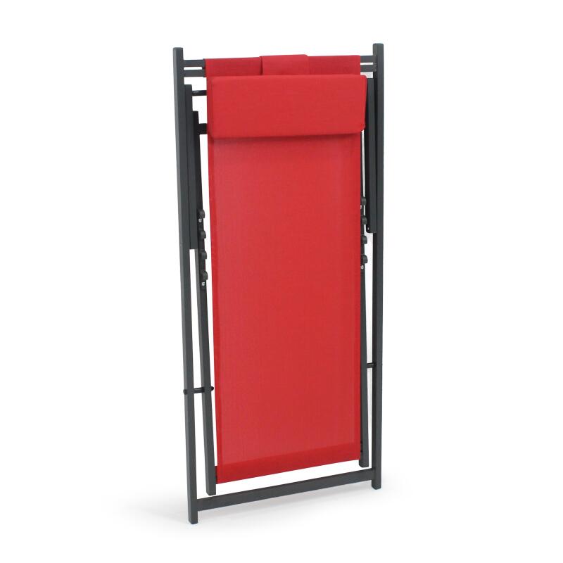 Set di 2 sedie sdraio in alluminio reclinabili a 4 posizioni (4/5)