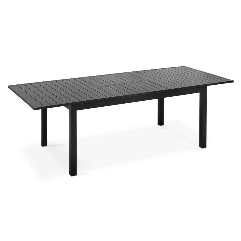 Tavolo da giardino rettangolare allungabile (174/238 x 100 x 74 cm) in alluminio nero