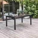 Tavolo da giardino rettangolare allungabile (174/238 x 100 x 74 cm) in alluminio nero