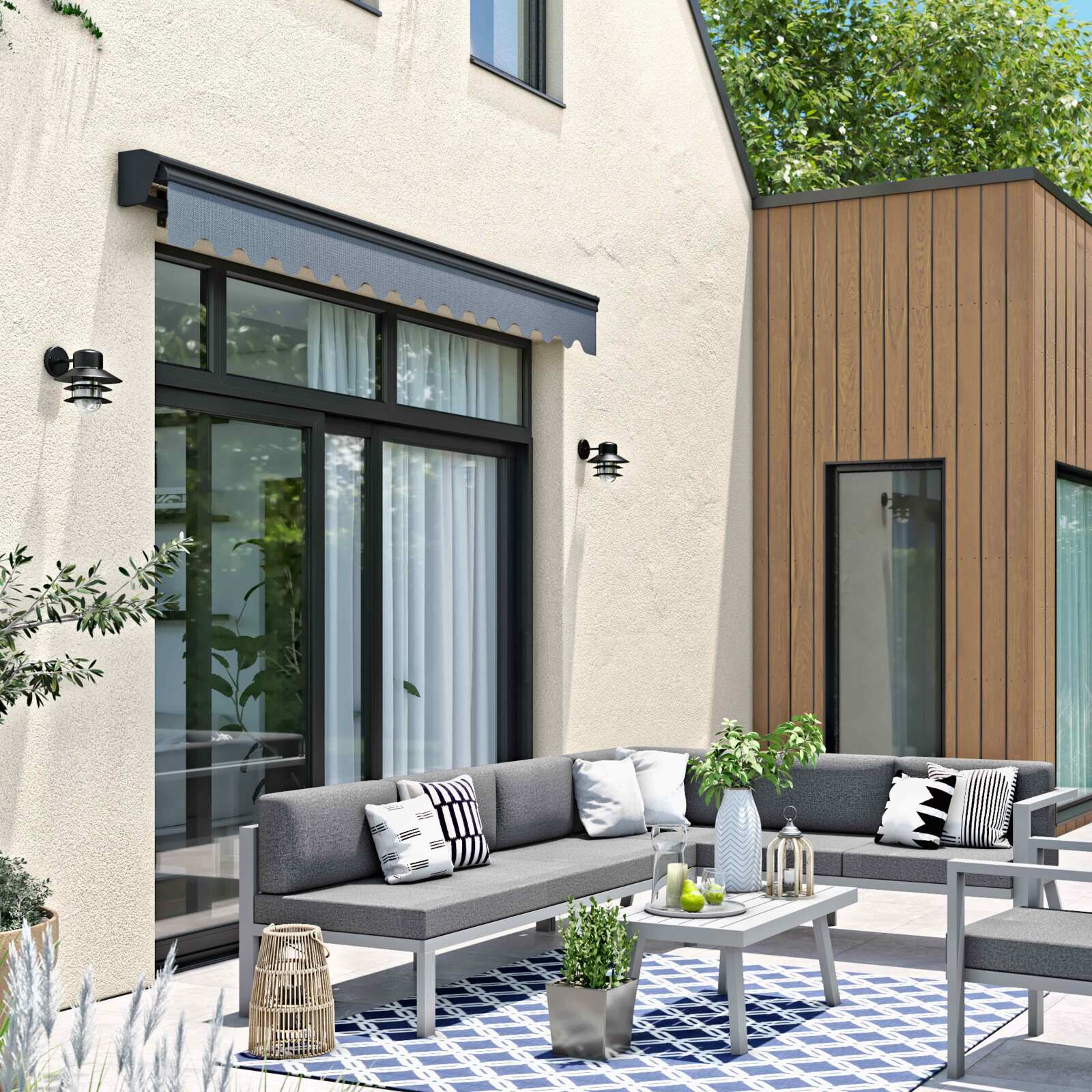 Tenda da sole a bracci con cassonetto semi-integrale 3 x 2,50 m