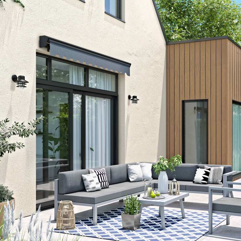 Tenda da sole a bracci 2,50 x 2 m con cassonetto semi-integrale