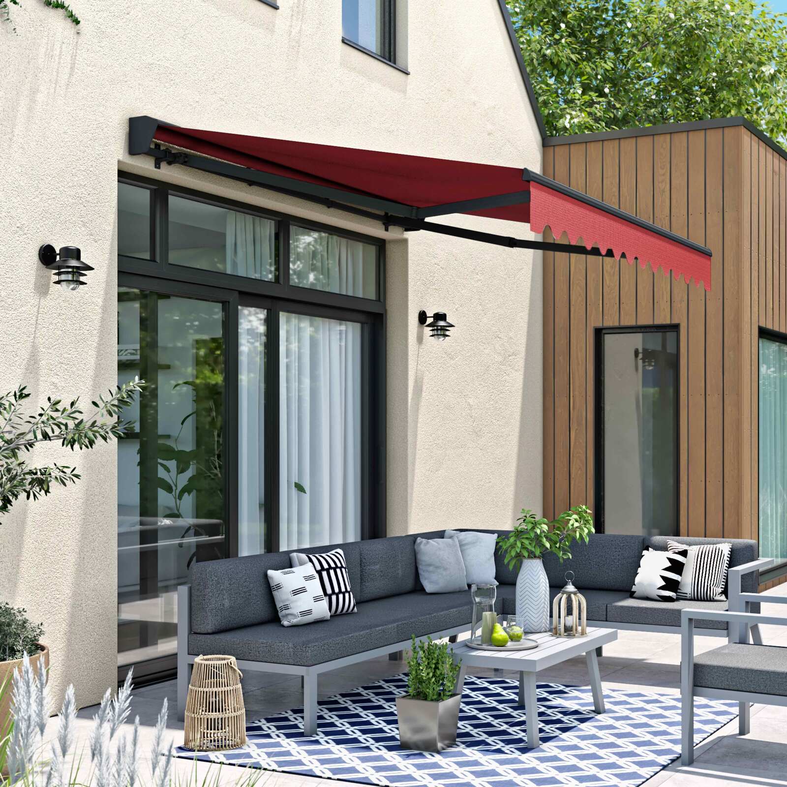 Tenda da sole a bracci 2,50 x 2 m con cassonetto semi-integrale