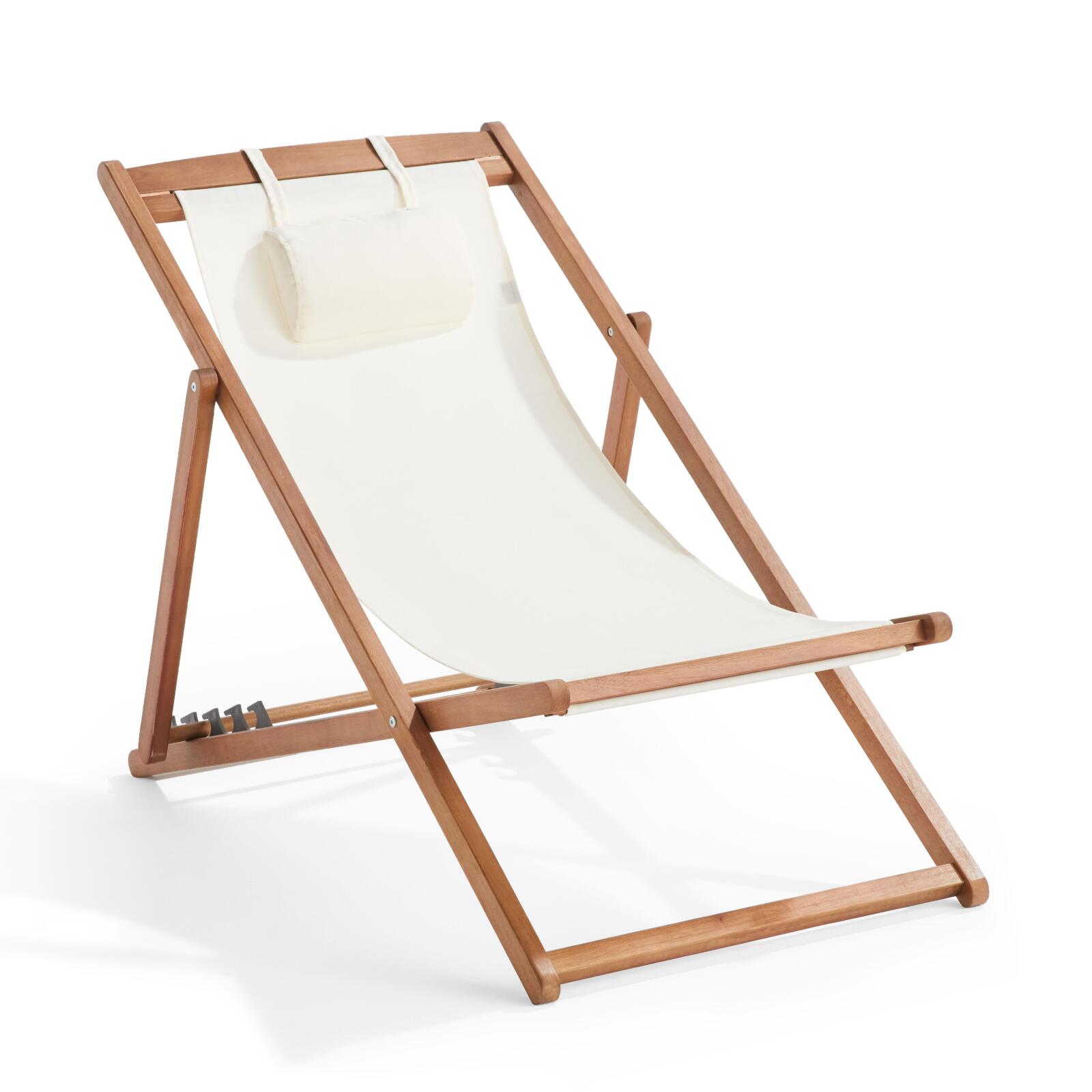 Set di 2 sedie sdraio reclinabili in eucalipto FSC®