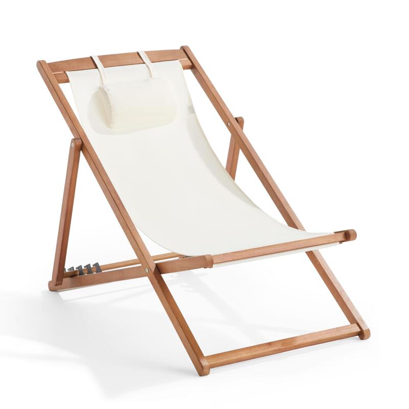 Set di 2 sedie sdraio reclinabili in eucalipto FSC®