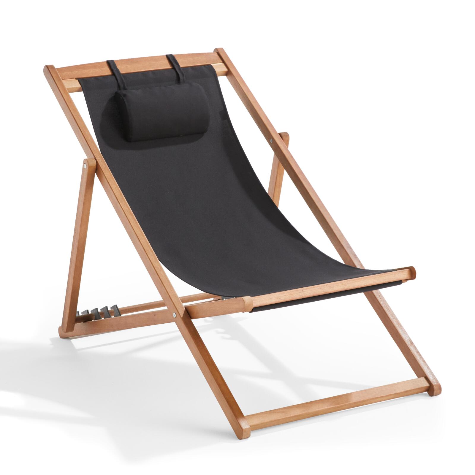 Set di 2 sedie sdraio reclinabili in eucalipto FSC®