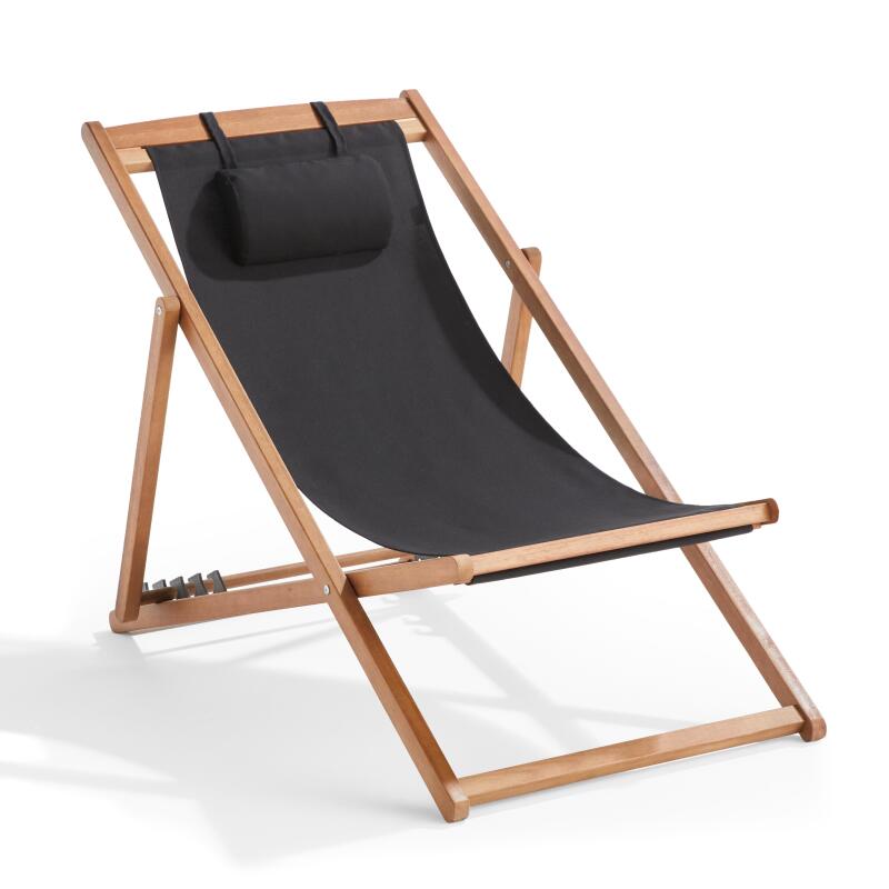 Set di 2 sedie sdraio reclinabili in eucalipto FSC®