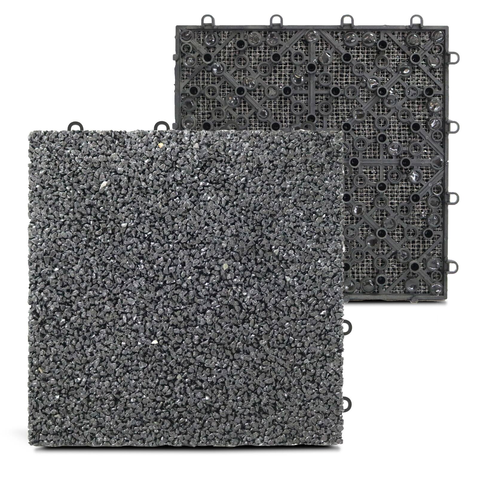 Set di pavimento ad incastro per esterno di ghiaia (30 x 30 x 2,5 cm)