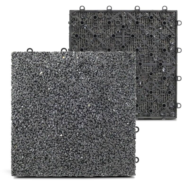 Set di pavimento ad incastro per esterno di ghiaia (30 x 30 x 2,5 cm)