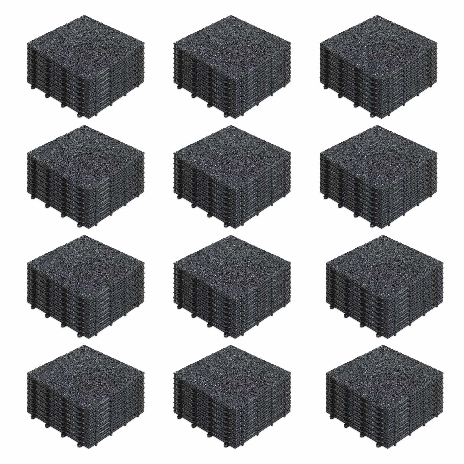 Set di pavimento ad incastro per esterno di ghiaia (30 x 30 x 2,5 cm)