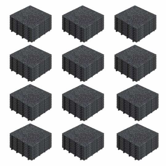 Set di pavimento ad incastro per esterno a incastro in schegge nere | Oviala