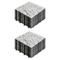 Set di pavimento ad incastro per esterno con ciottoli di marmo (30 x 30 x 2,5 cm)