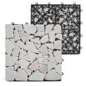 Set di pavimento ad incastro per esterno con ciottoli di marmo (30 x 30 x 2,5 cm)