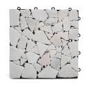 Set di pavimento ad incastro per esterno con ciottoli di marmo (30 x 30 x 2,5 cm)