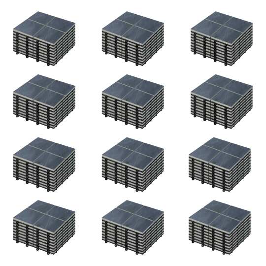 Set di pavimento ad incastro per esterno in pietra nera (30 x 30 x 2,5 cm)
