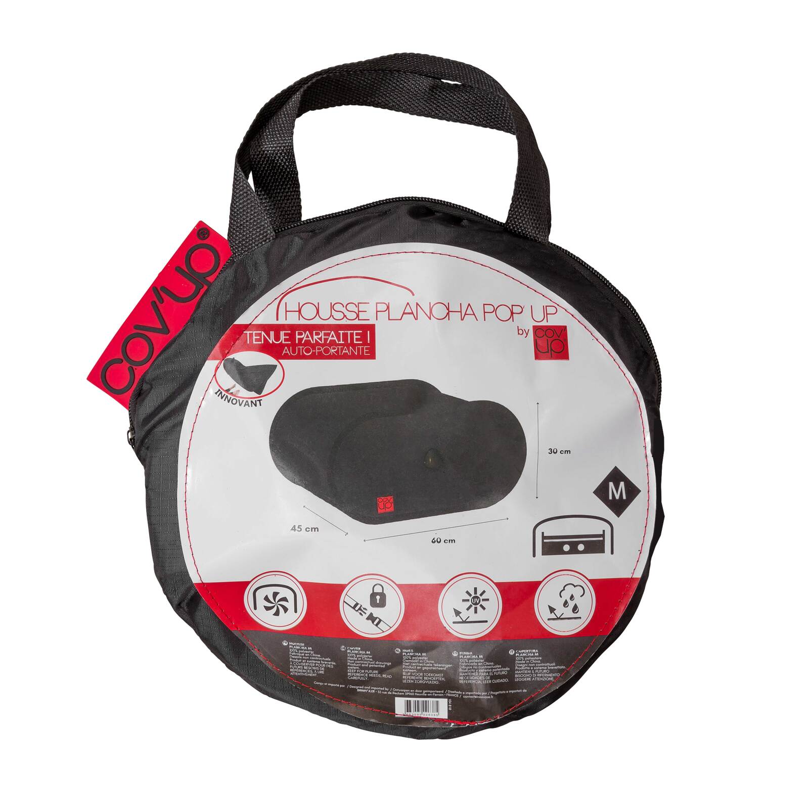 Copertura per plancha 60 x 45 x 30 cm nera 