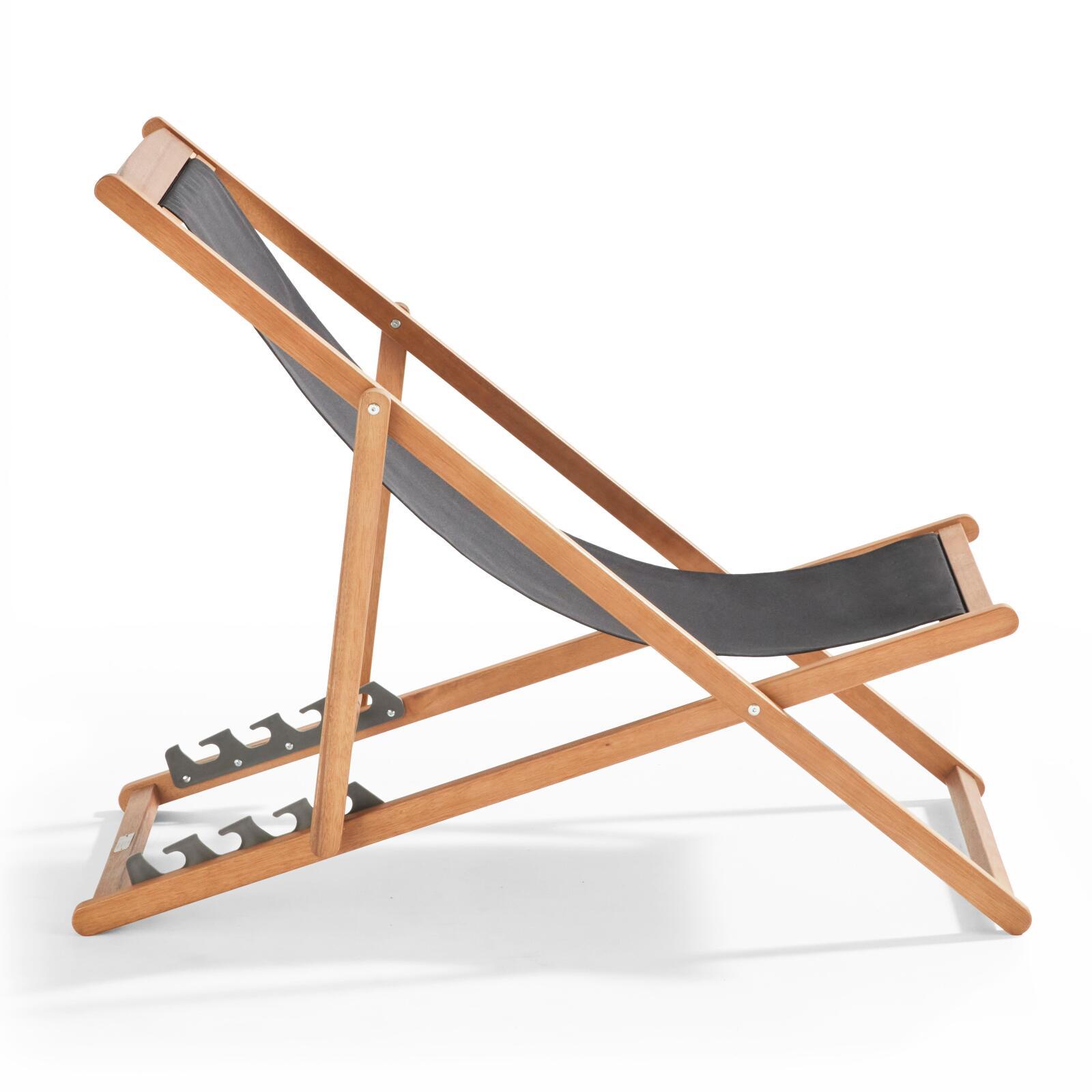 Set di 2 sedie sdraio reclinabili in eucalipto FSC®