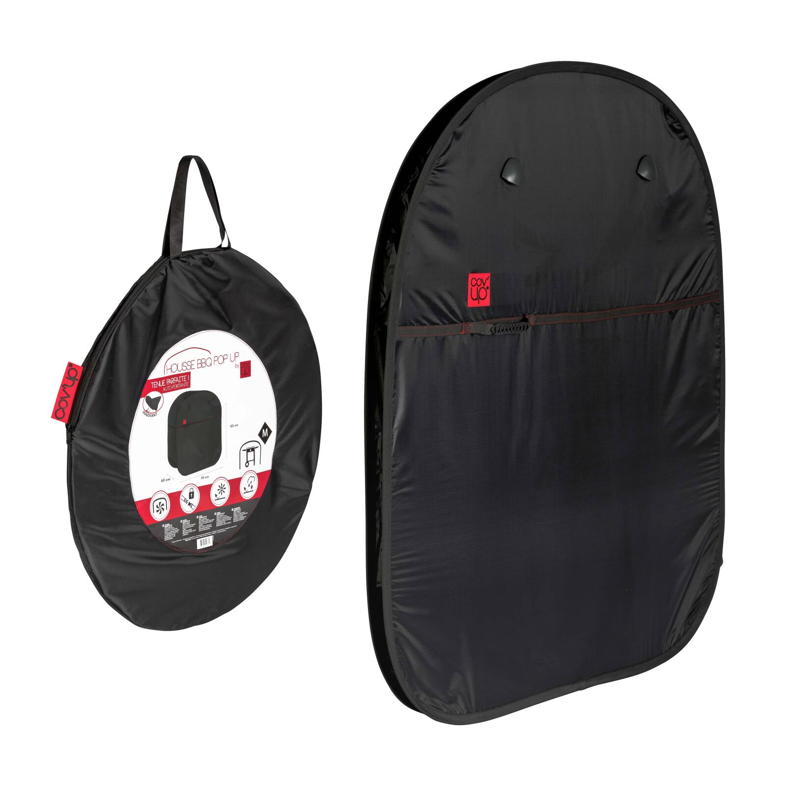 Copertura rettangolare per barbecue 150 x 60 x 120 cm nera