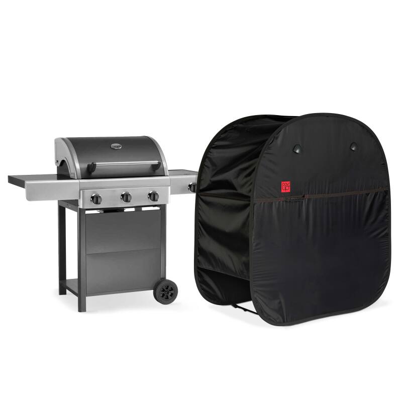 Copertura rettangolare per barbecue 110 x 60 x 120 cm nera