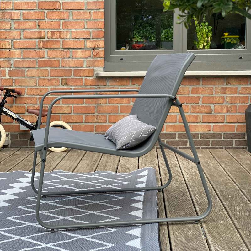 Tappeto rettangolare da esterno con motivo bifacciale in polipropilene