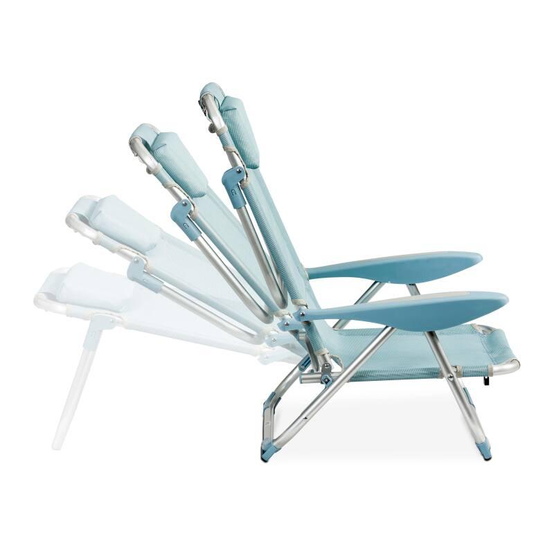 Sedia da mare pieghevole, reclinabile in 4 posizioni