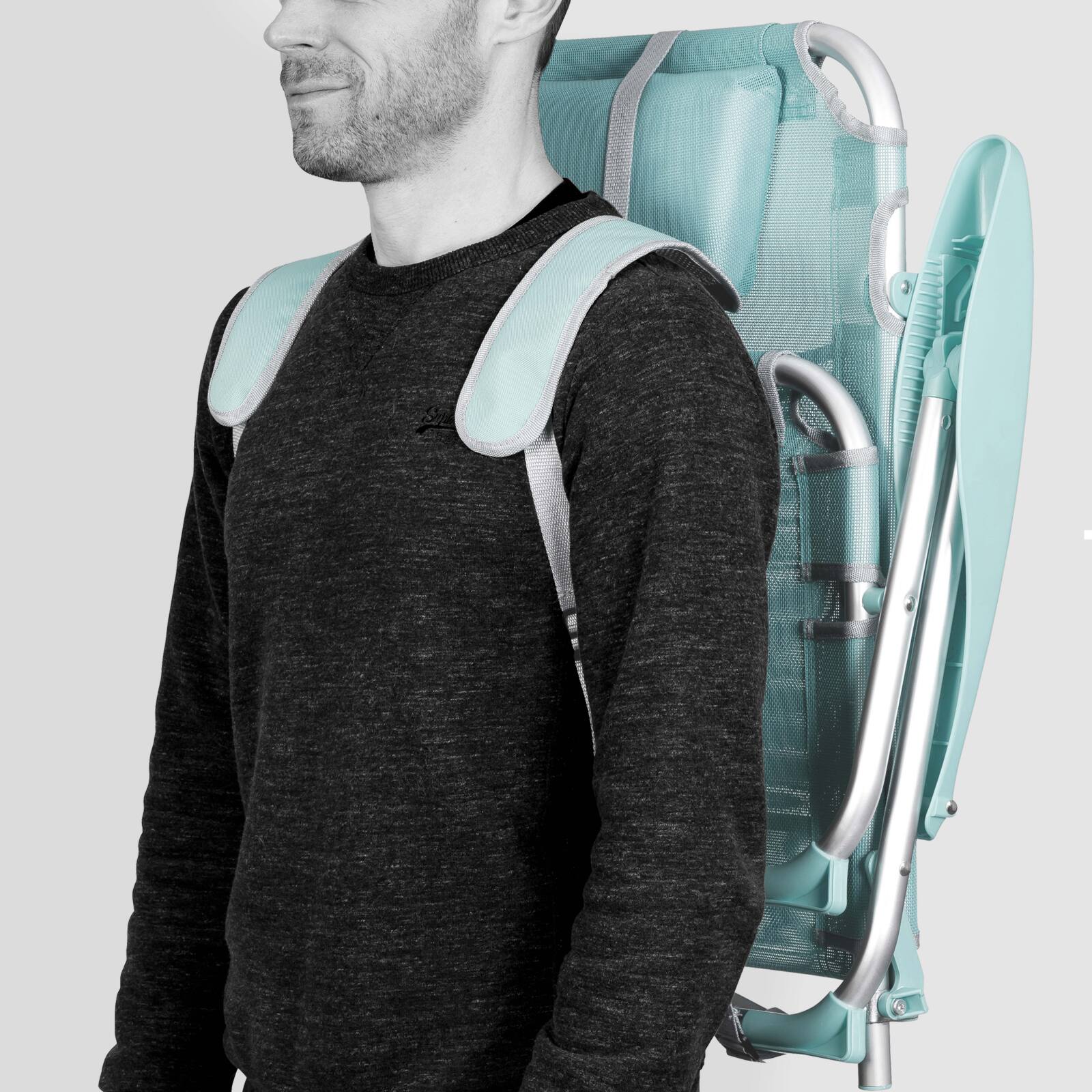 Sedia da mare pieghevole, reclinabile in 4 posizioni