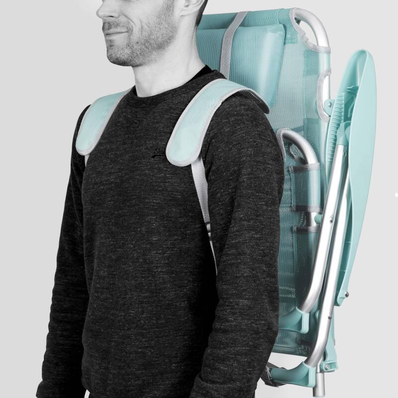 Sedia da mare pieghevole, reclinabile in 4 posizioni