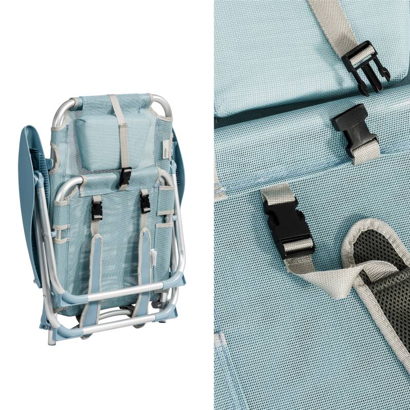 Sedia da mare pieghevole, reclinabile in 4 posizioni