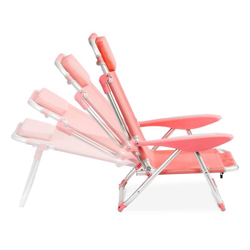 Sedia da mare pieghevole, reclinabile in 4 posizioni