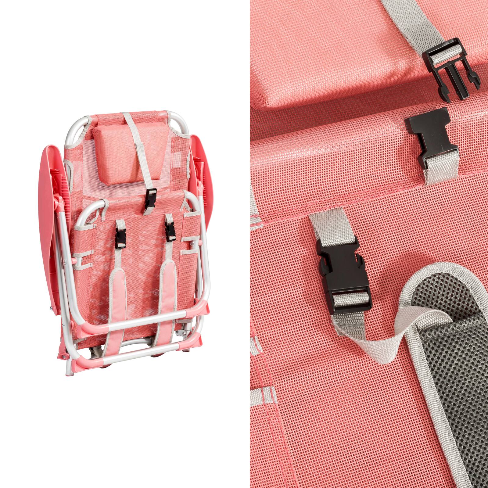 Sedia da mare pieghevole, reclinabile in 4 posizioni