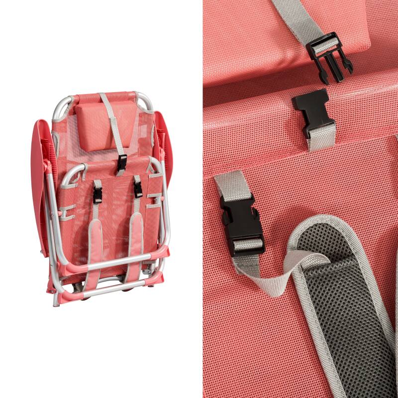 Sedia da mare pieghevole, reclinabile in 4 posizioni