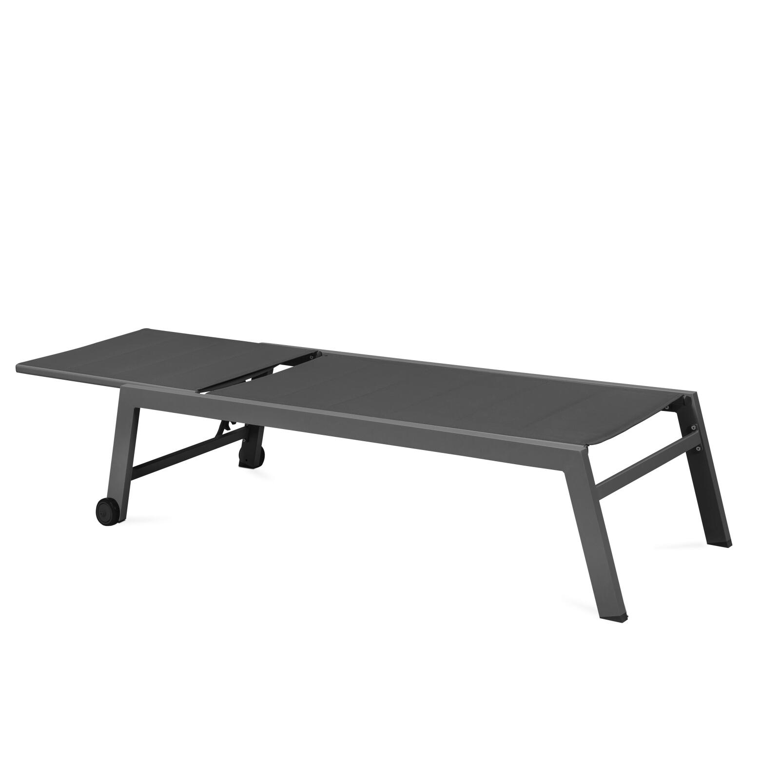 Set di 2 lettini prendisole con ruote, reclinabili in 5 posizioni Set di 2 lettini prendisole con ruote, reclinabili in 5 posizioni