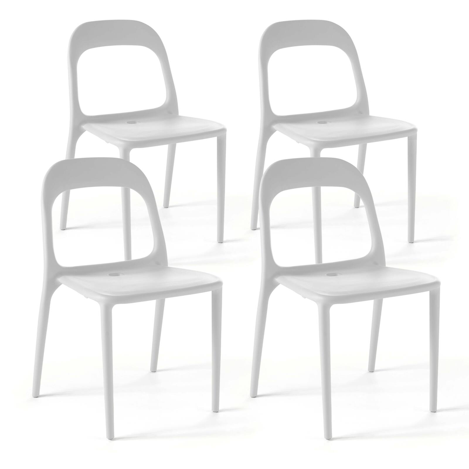 Set di 4 sedie da giardino in plastica impilabili