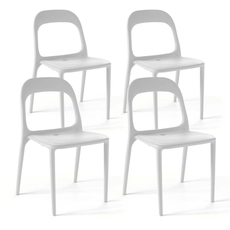 Set di 4 sedie da giardino in plastica impilabili