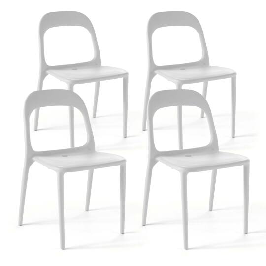 Set di 4 sedie da giardino in plastica impilabili