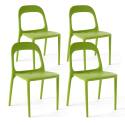 Set di 4 sedie da giardino in plastica impilabili