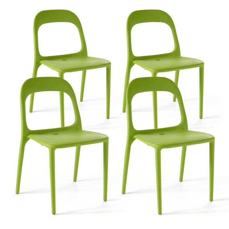 Set di 4 sedie da giardino in plastica impilabili