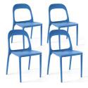 Set di 4 sedie da giardino in plastica impilabili