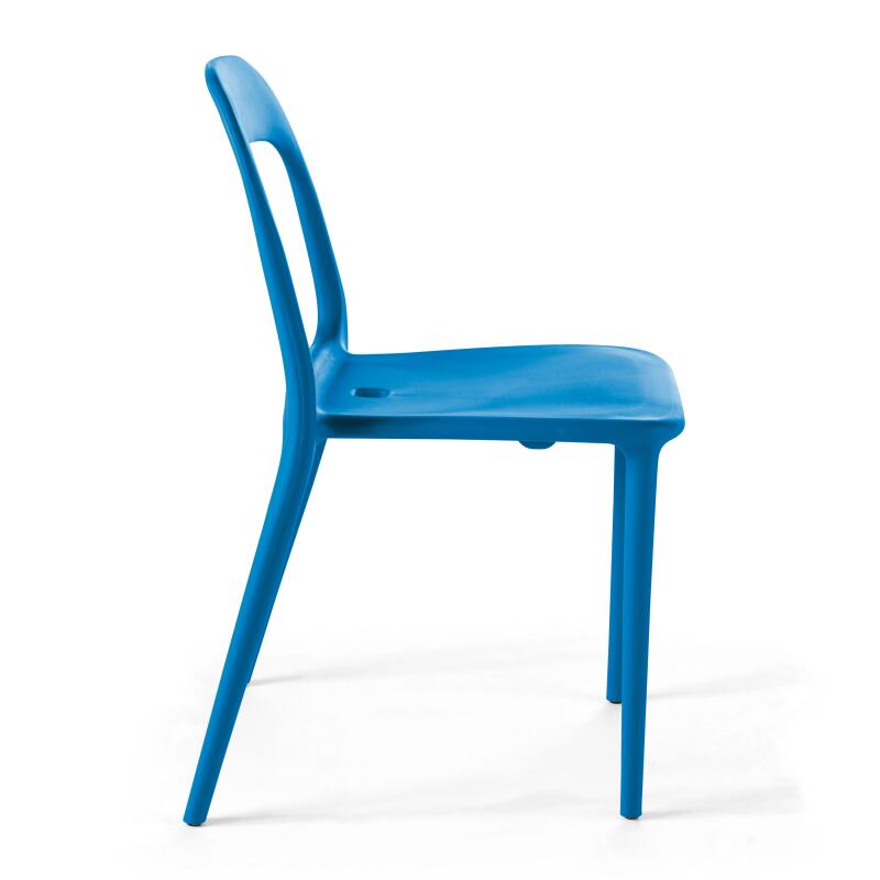 Set di 4 sedie da giardino in plastica impilabili (3/7)