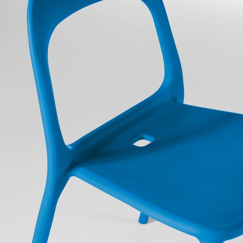 Set di 4 sedie da giardino in plastica impilabili (5/7)
