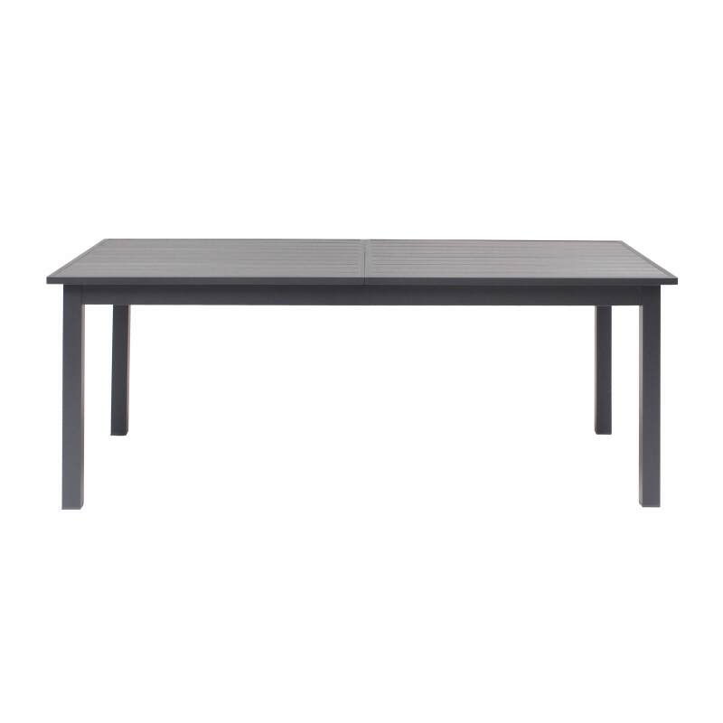 Tavolo da giardino rettangolare allungabile (200/300 x 97 x 75 cm) in alluminio e legno composito