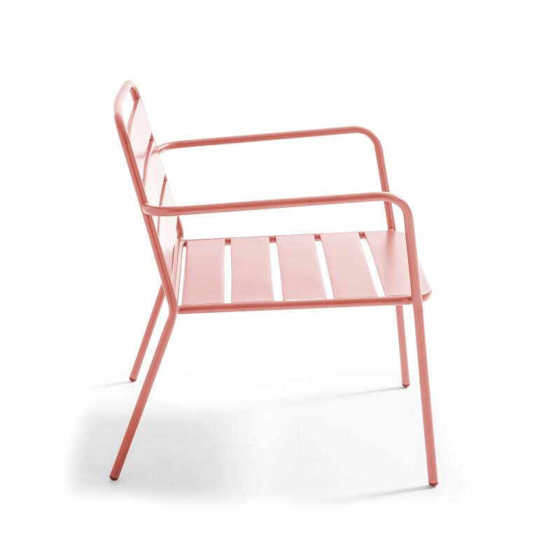 Poltrona da giardino bassa in metallo