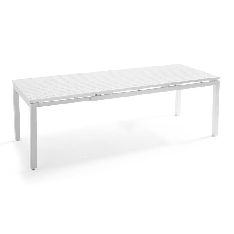Tavolo da giardino rettangolare allungabile (180/240 x 90 x 76 cm) in alluminio