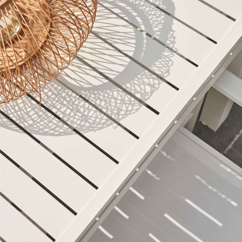 Tavolo da giardino rettangolare allungabile (180/240 x 90 x 76 cm) in alluminio