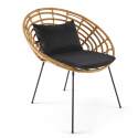 Set di 2 poltrone da giardino rotonde in rattan sintetico