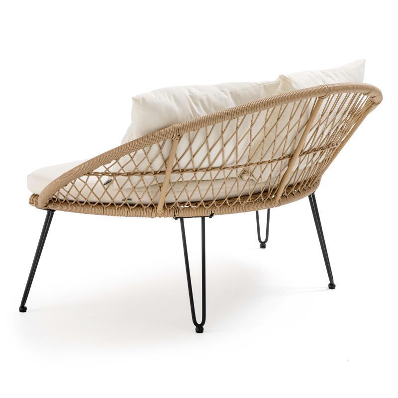 Divano da esterno 2 posti in rattan sintetico